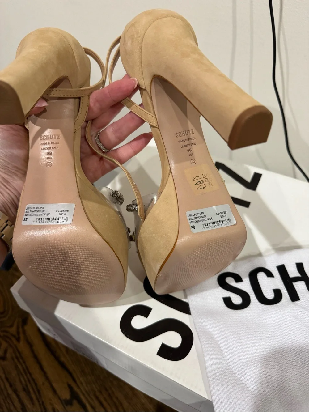 Schutz Jayda Ankle Strap Pmatform Sandals